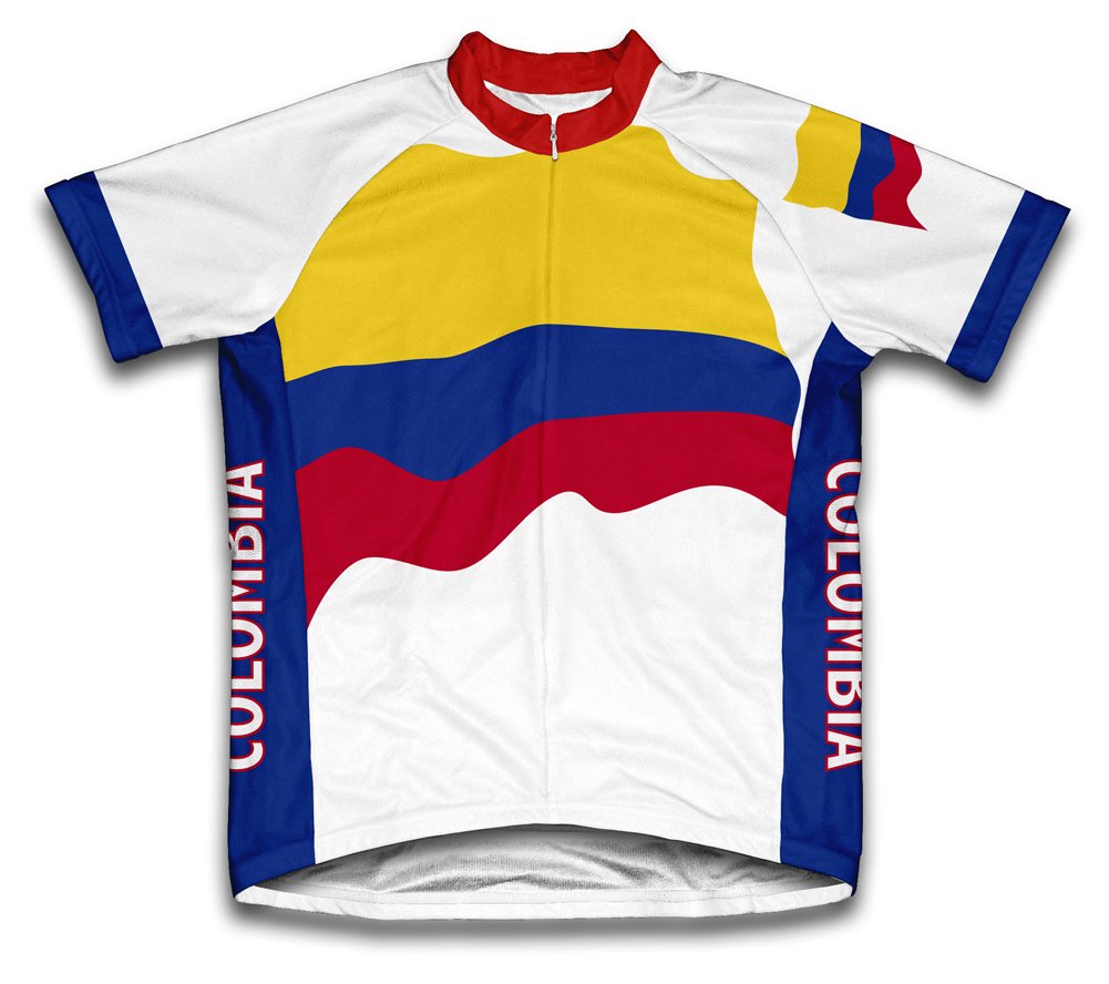 ScudoPro Colombia Flag Short Sleeve Cycling Jersey for Men - Size 4XL
