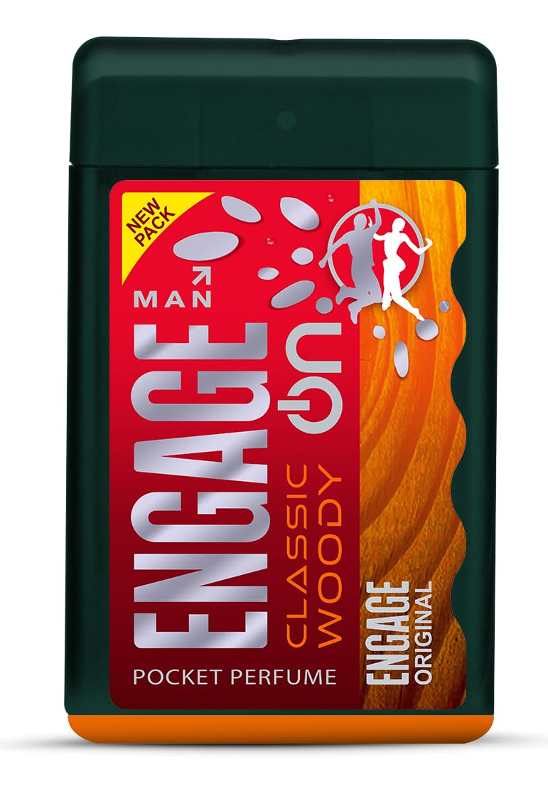 Engage ON Classic Woody Pocket Perfume For Men, Citrus & Spicy Fragrance Scent, Skin Friendly Perfume for Men Long Lasting Smell, 18/ 17ml