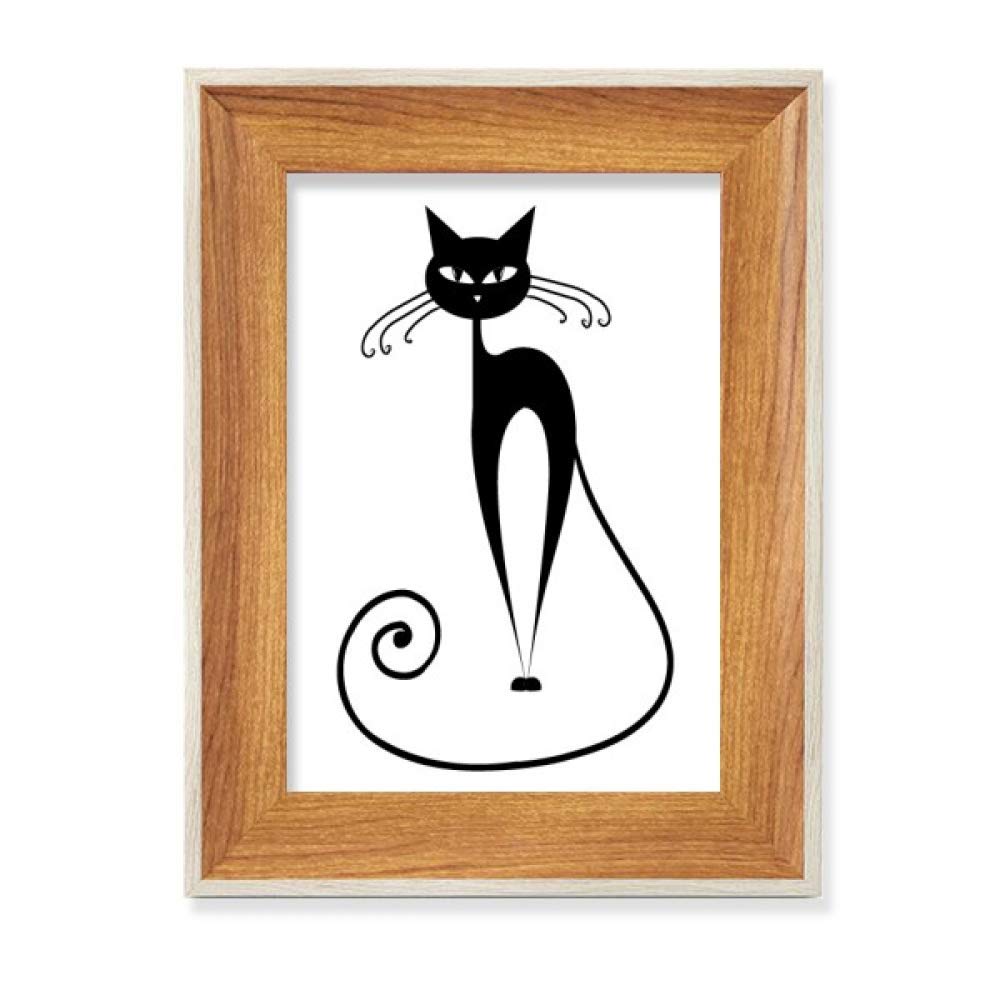 Cadre de photo chat noir en bois le cadeau idéal pour amateurs d'art animalier