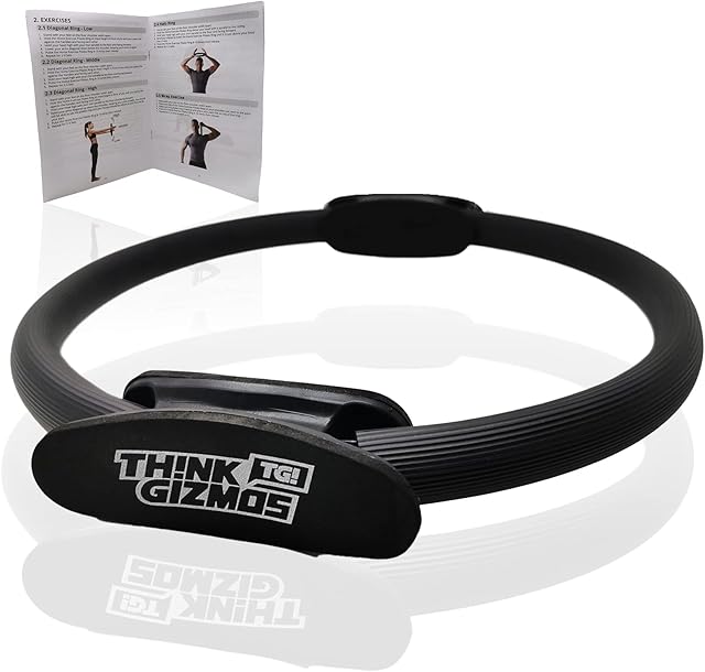 Think Gizmos XN017 - Double Handled Pilates Ring Magic Fitness Circle - Resistance Exercise Equipment - Ideal for Yoga, Physical Therapy & Toning Muscles