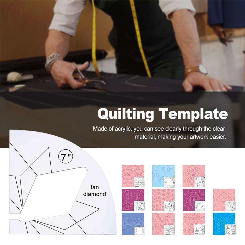 11-delige Quiltsjablonen, Opengewerkte Naaiset DIY-machine Quiltliniaal voor Doe-het-zelf Quilten (11PCS 11-delige Quiltsjablonen, Opengewerkte Naaiset DIY-machine Quiltliniaal voor Doe-het-zelf Quilten (11PCS