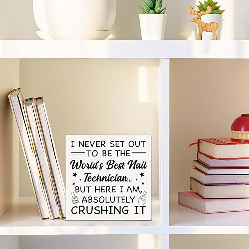 Miniatura 6 de Decoración de uñas para sala de belleza, letrero de madera rústica para decoración de sala de belleza, regalos de manicurista para agradecer,