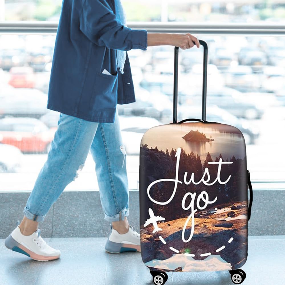 Kofferschutzhülle Elastisch Kofferhülle 18-32 Zoll, Mateju Strand-Szenerie Gepäck Cover Reisekoffer Hülle Trolley Case Schutzhülle Luggage Cover Waschbare Staubdichte Kofferbezug (XL,Berggipfel)
