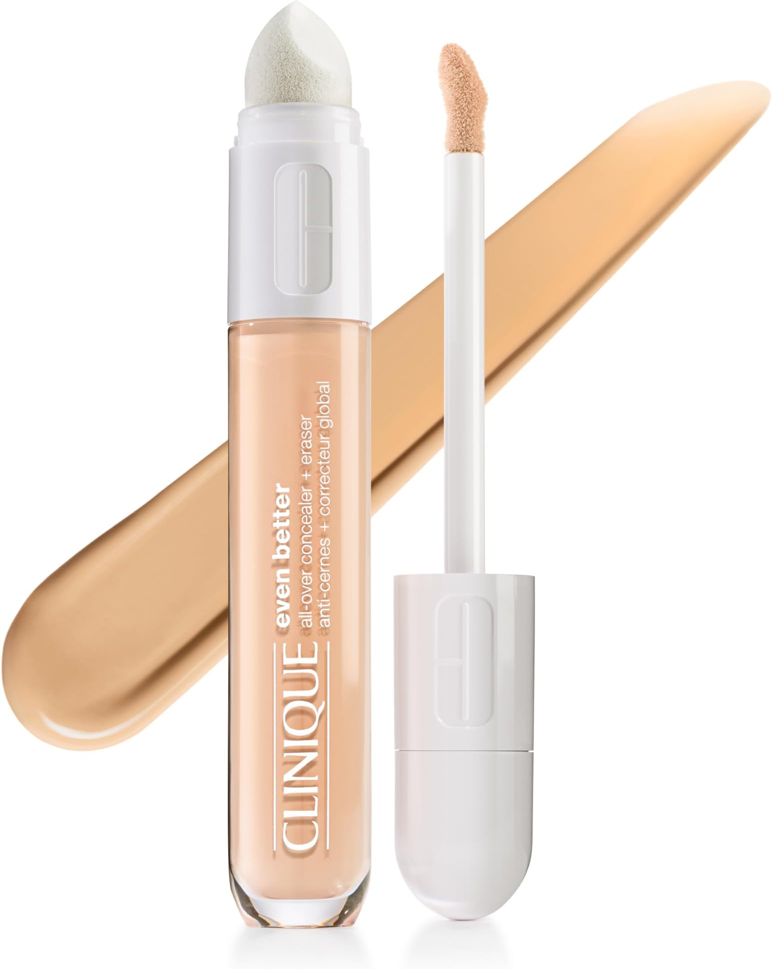 Clinique Even Better All-Over Full Coverage Concealer + Eraser Makeup For Dark Undereye Circles | With Hyaluronic Acid + Caffeine | Hydrating, Brightening + Depuffing