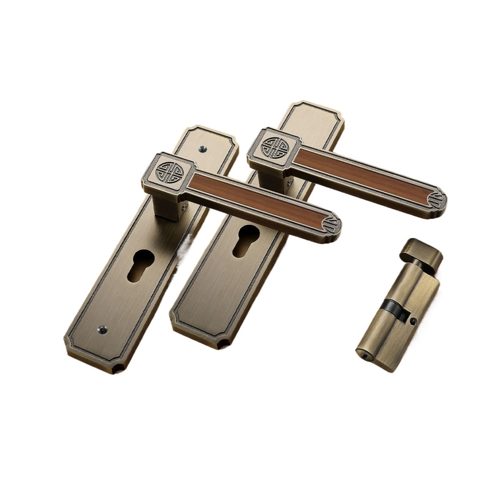 Juaksqzyi Color2 Door Levers Entry Door Knob Keyed Entry Handle With Lock And Key Diy-Friendly Install For Interior And Exterior Entrance Doors Deadbolt Set(,Silent Lock)