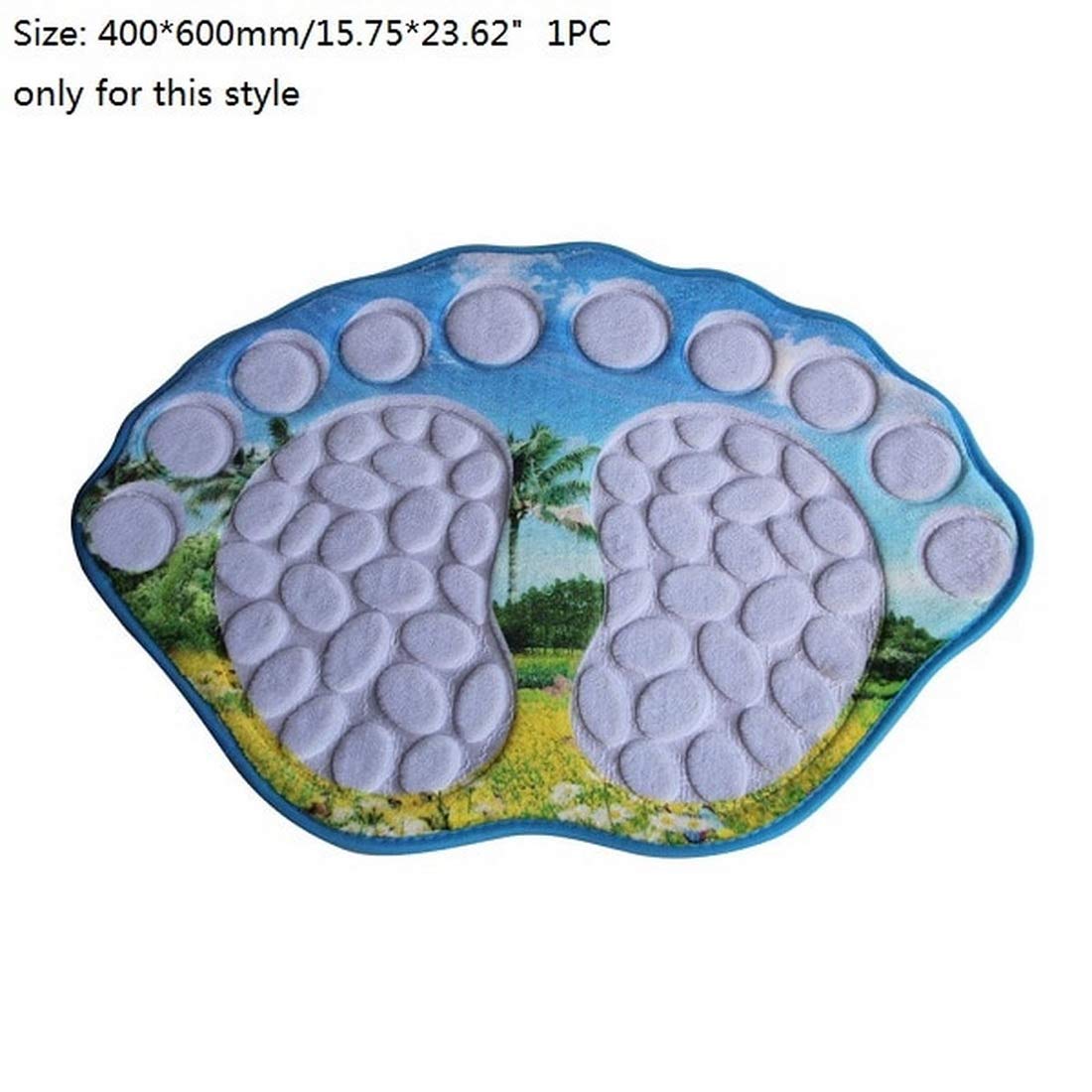 3Pcs/Set Non-Slip Bathroom Mat Flannel Anti-Slip Kitchen Bath Mat Carpet Toliet Rug Washable Rug Mats with Water Absorbent Soft Foot Beautiful Pattern Foot Shape (่mats 09)