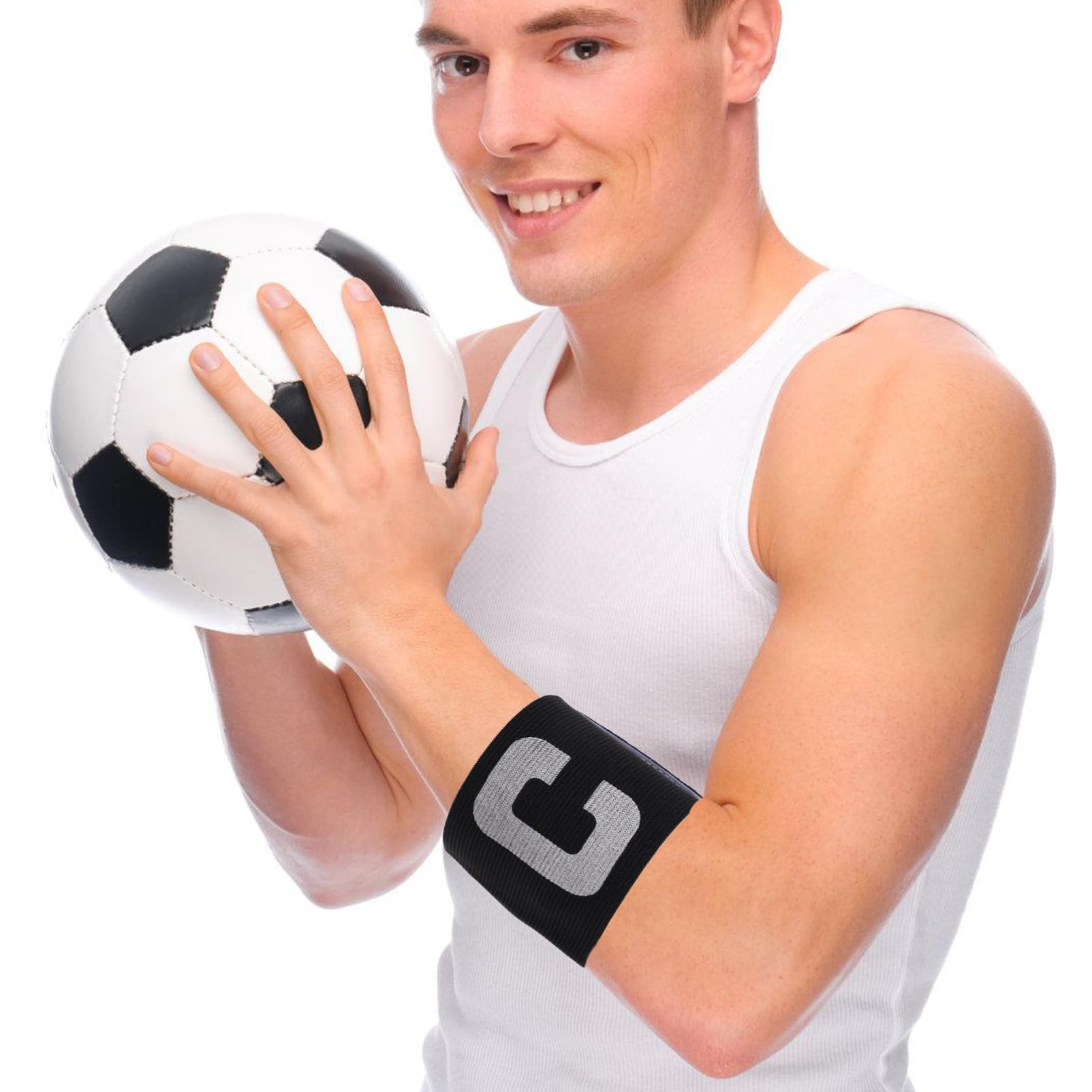 POPETPOP 2sets Professional Football Referee Gear Men's Captain Wristbands Durable Easy to Wear 3pcs*2