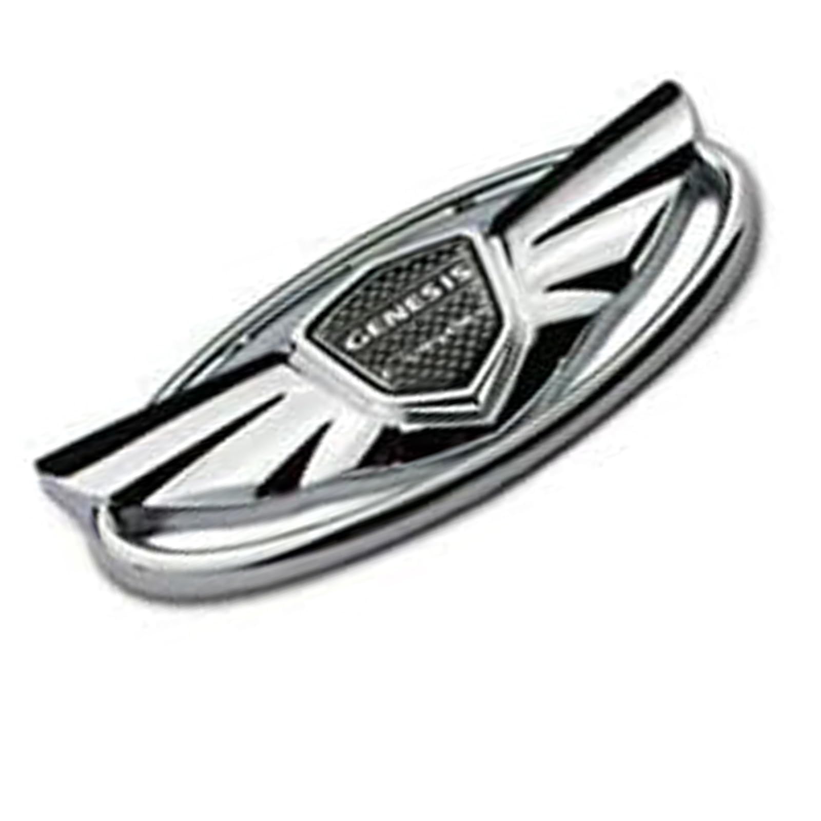 Black Carbon 3D Badge Emblems Front Rear Steering Wheels for 2010-2015 Genesis Coupe Car Styling (Silvery 1PCS)