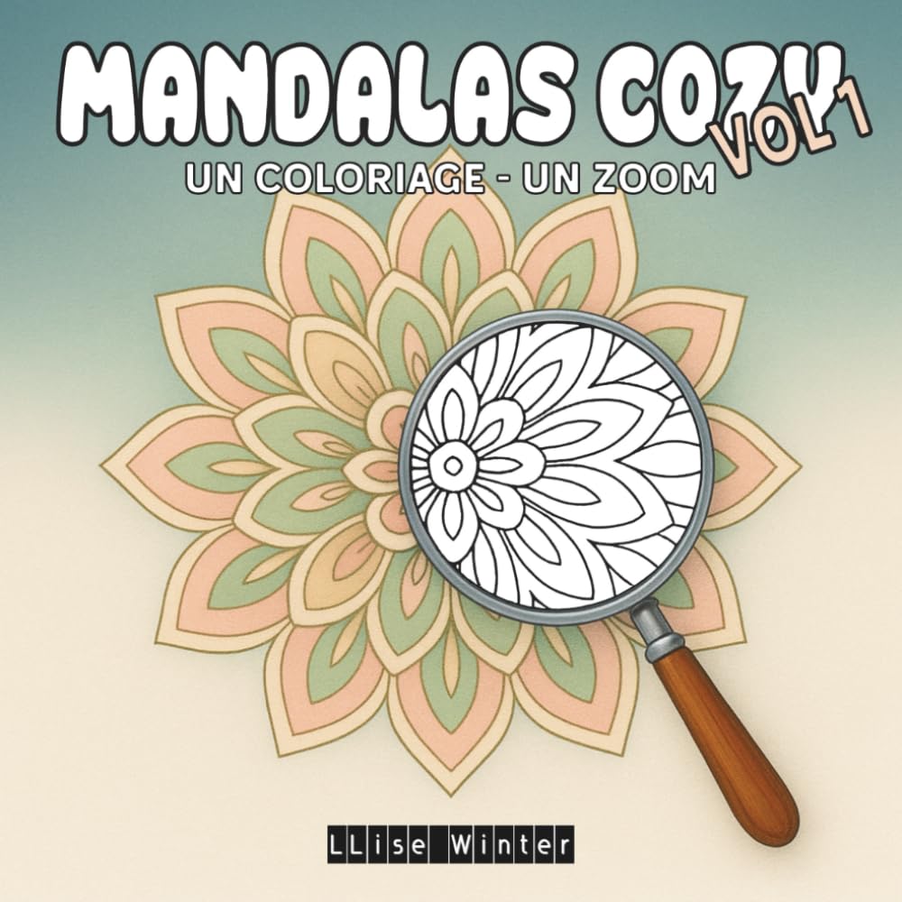 Mandalas Cozy Vol.1: 40 coloriages avec pages de suivi (tracker) | Bilingue FR/EN | Faciles et relaxants