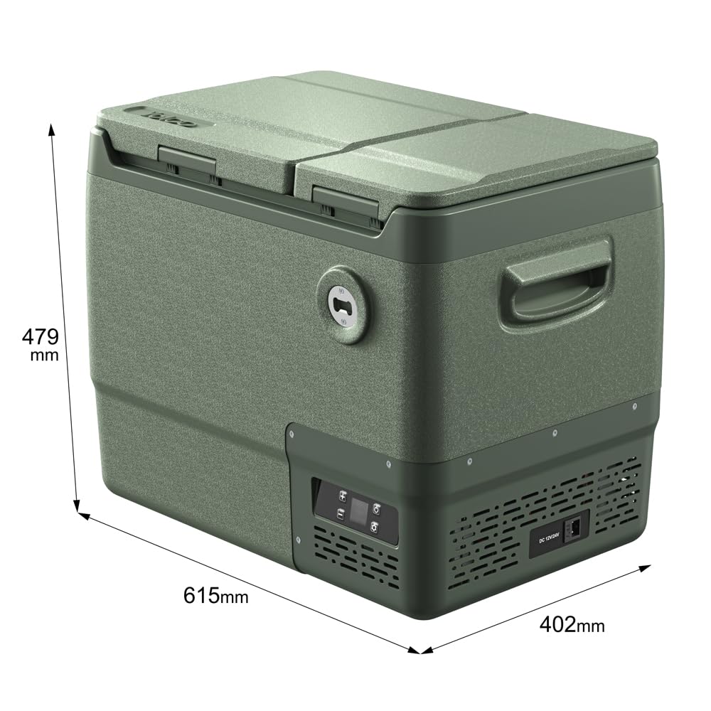 Yolco DX40 Pistachio lodówka kompresorowa 39 l – mobilna lodówka i zamrażarka, sterowanie za pomocą aplikacji, Dual-Zone, 12/24 V i 230 V, cicha i energooszczędna, idealna na kemping, do samochodu i