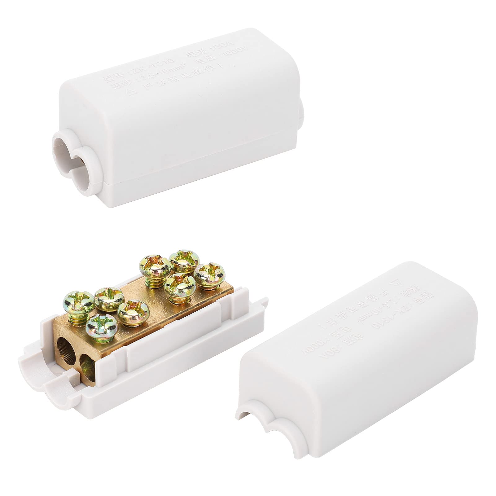 4Pcs 1000V 80A Terminal Blocks High Power Main Splitter T Shape 1 In 2 Out Wiring Terminal Block Quick Splice Insulating Shell Electrical Connector for Electrical Panels Distribution Boxes - Image 4
