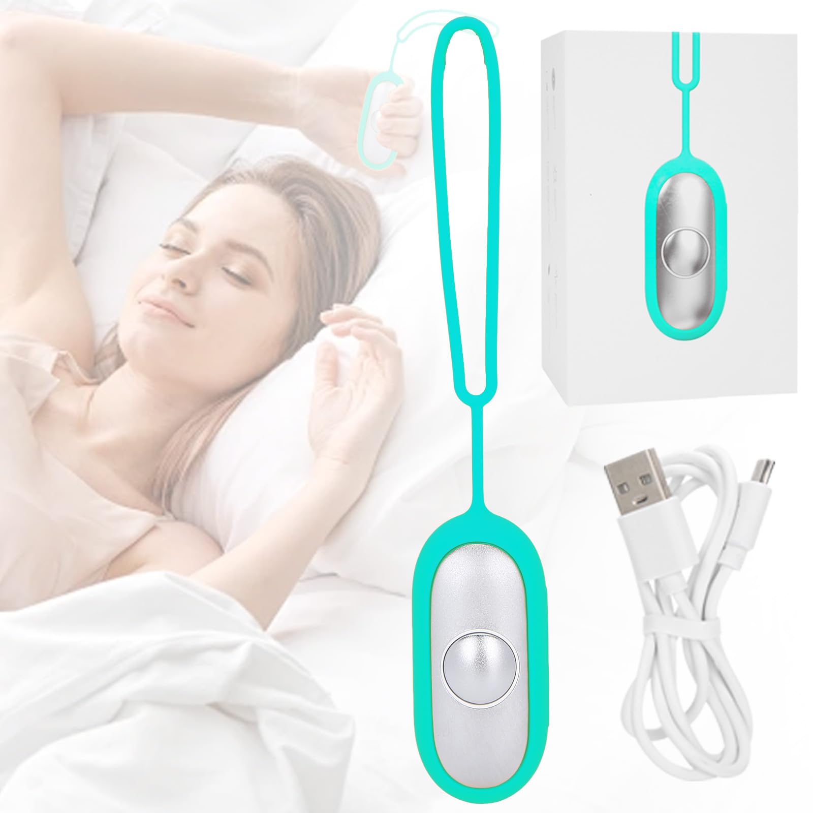 Sponsored Ad – Sleep Aid, Handheld Sleep Aid Device, Microcurrent Sleeping Aids for Anxiety, USB Charging Anxiety Device, Sleep Aid Machine for Adults Relieve Anxiety and Stress (Cyan)