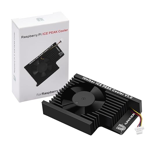 Active Cooler for Raspberry Pi 5 - Ultra-Quiet PWM Fan with Aluminum Heatsink, Pre-Applied Thermal Tape for Raspberry Pi 5