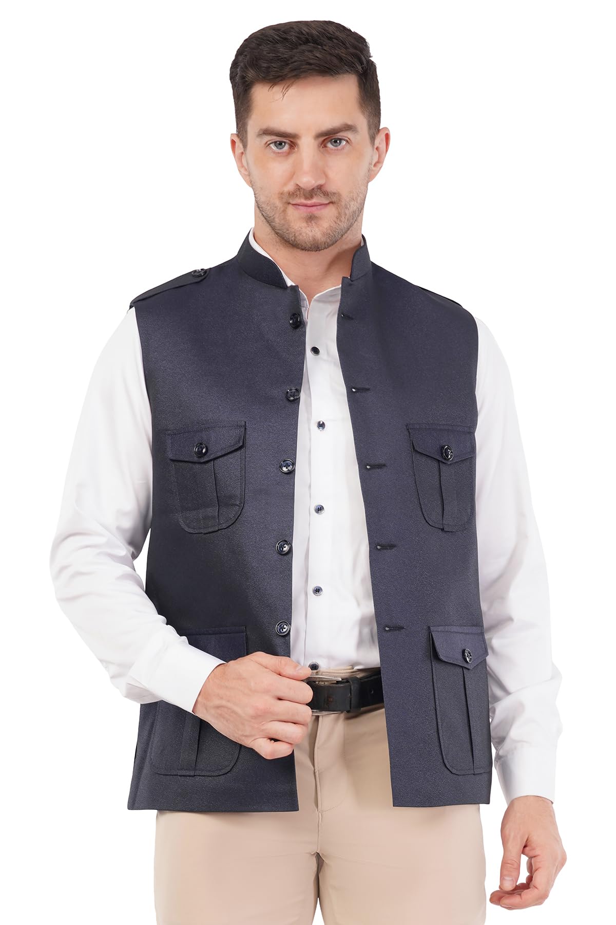 Men’s Hunting Nehru Jacket Multipocket – Ethnic Waistcoat for Wedding, Festive & Outdoor Wear-picture-17
