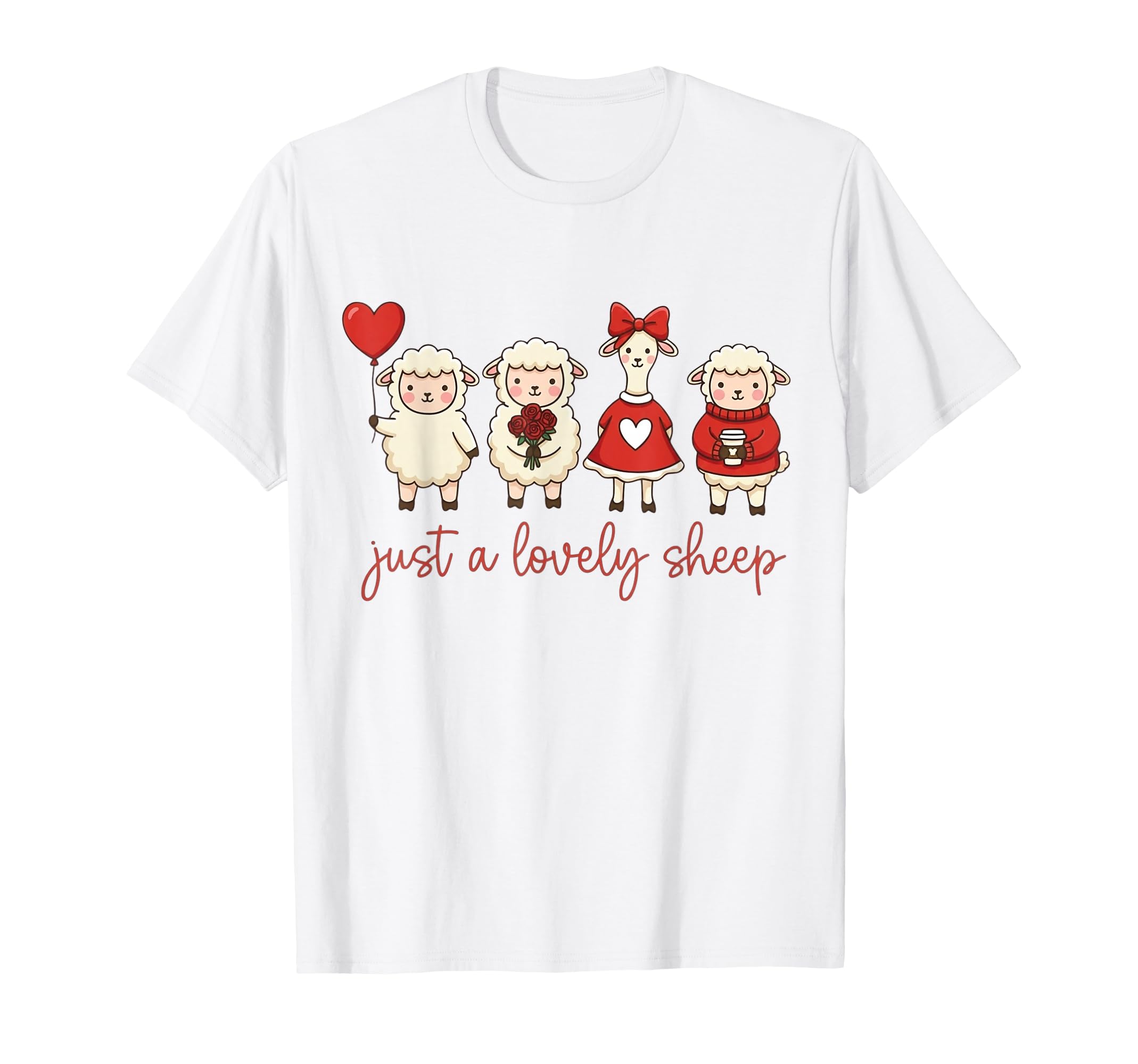 Cute Sheep Heart Kawaii Lamb Aesthetic Valentine Graphic T-Shirt