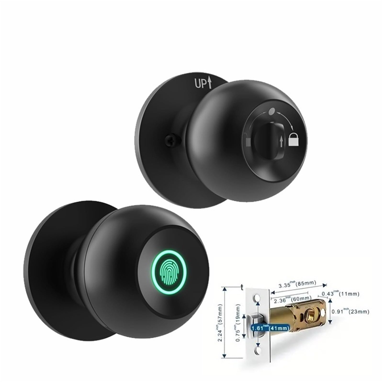 Smart Door Lock, Biometric Fingerprint Smart Door Lock Electronic Lock Keyless Security Door Entry Home House Apartment(Nero)