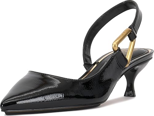 Vince Camuto Women's Inari Lasso Buckle Slingback Pump, Black, 5.5