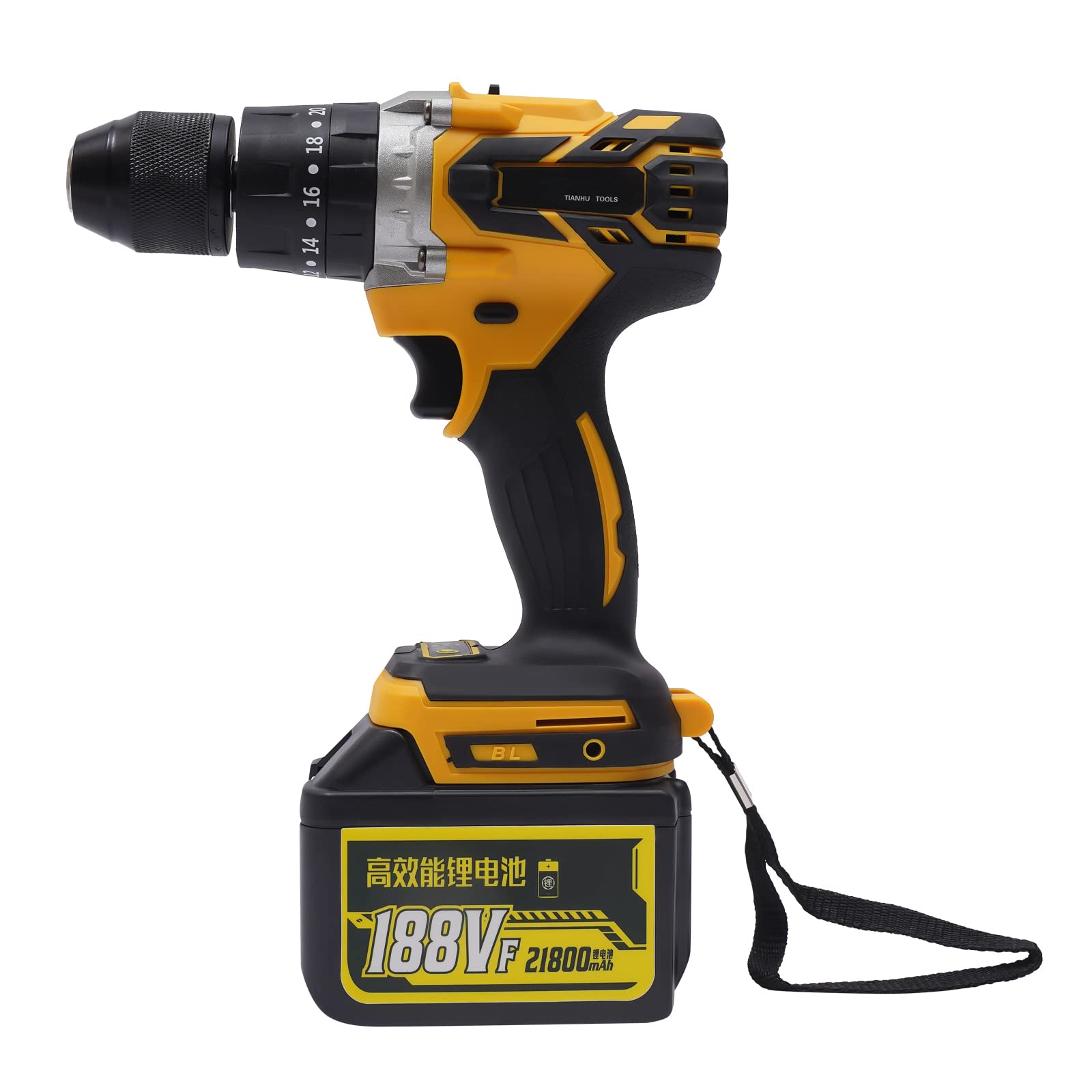 188VF - Taladro eléctrico con 2 baterías de 2,6 N.M Max, 0-1600 rpm sin niveles, juego profesional para reparación y bricolaje