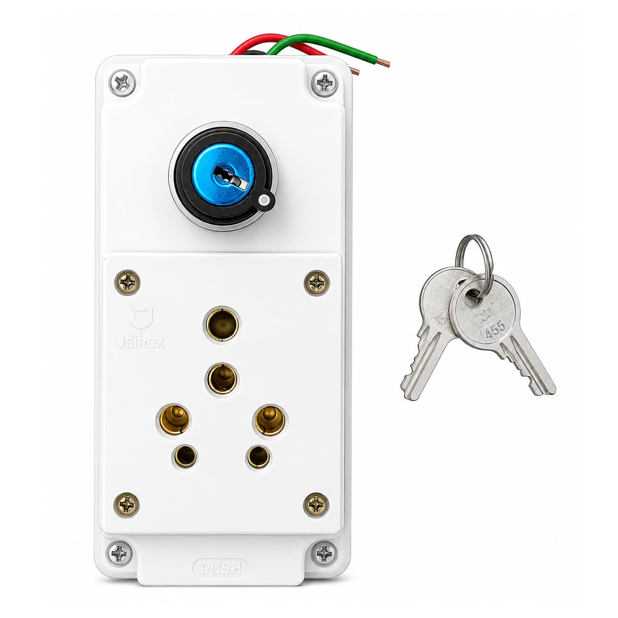 Key Lock Power Socket 16A Heavy Duty Universal Electrical Socket with Safety Lock & 2 Keys Lockable Plug Point for Office, Shop, School, Warehouse, Industrial & Commercial Use-image-36