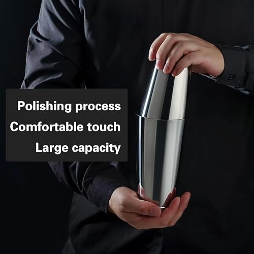 Miniatura 6 de Homestia Boston coctelera ponderada coctelera de 18 onzas y 28 onzas coctelera de Martini negra de acero inoxidable con libro de recetas