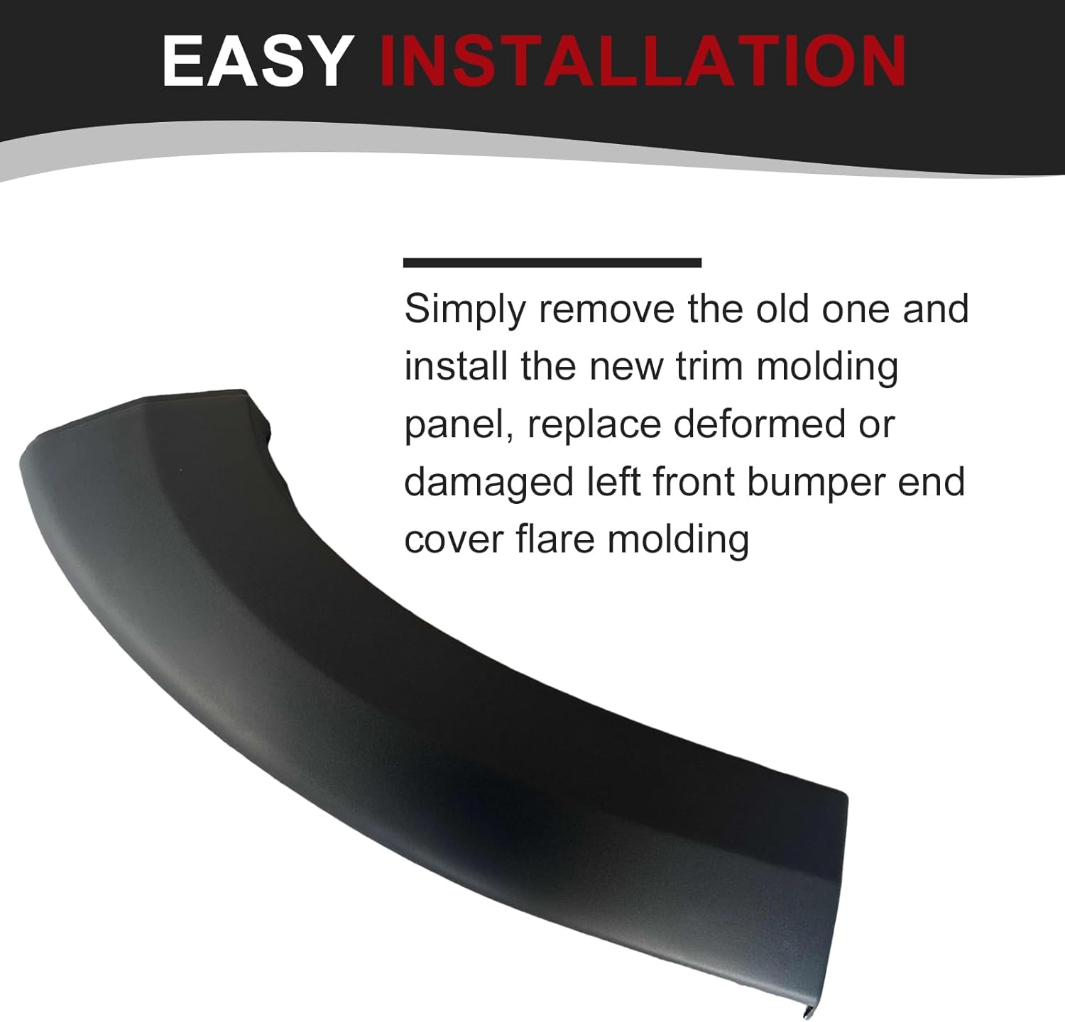 Front Bumper Fender Flare Molding Trim Side End Cap Cover Panel Left Driver Fits For Ram Promaster 1500 2500 3500 Cargo Van 4 Door 2019 2020 2021 2022 1ZT92JXWAA (Front Left Corner)