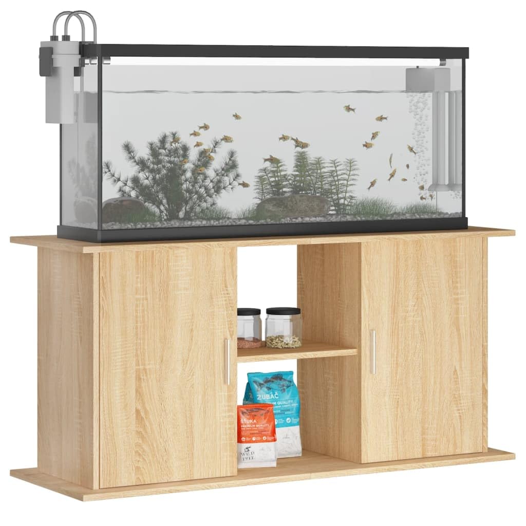 Toshilian Meuble pour Aquarium Support chêne sonoma 121x41x58 cm bois d'ingénierie