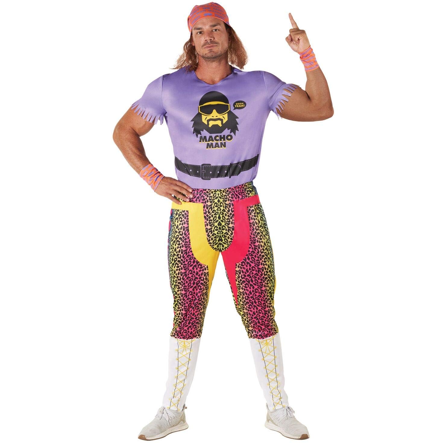 Morph Licencjonowany klasyczny kostium WWE Macho Man Randy Savage fioletowy dla dorosłych na Halloween
