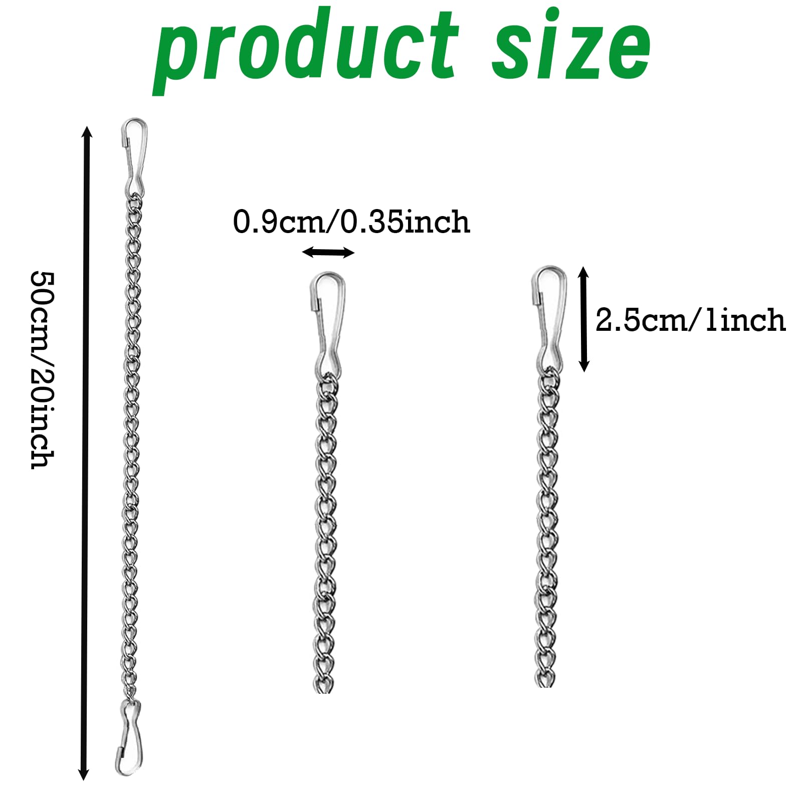 Stainless Steel Hanging Chains - 8 Pack for Decor -3 Stainless Steel Hanging Chains - 8 Pack for Decor -3