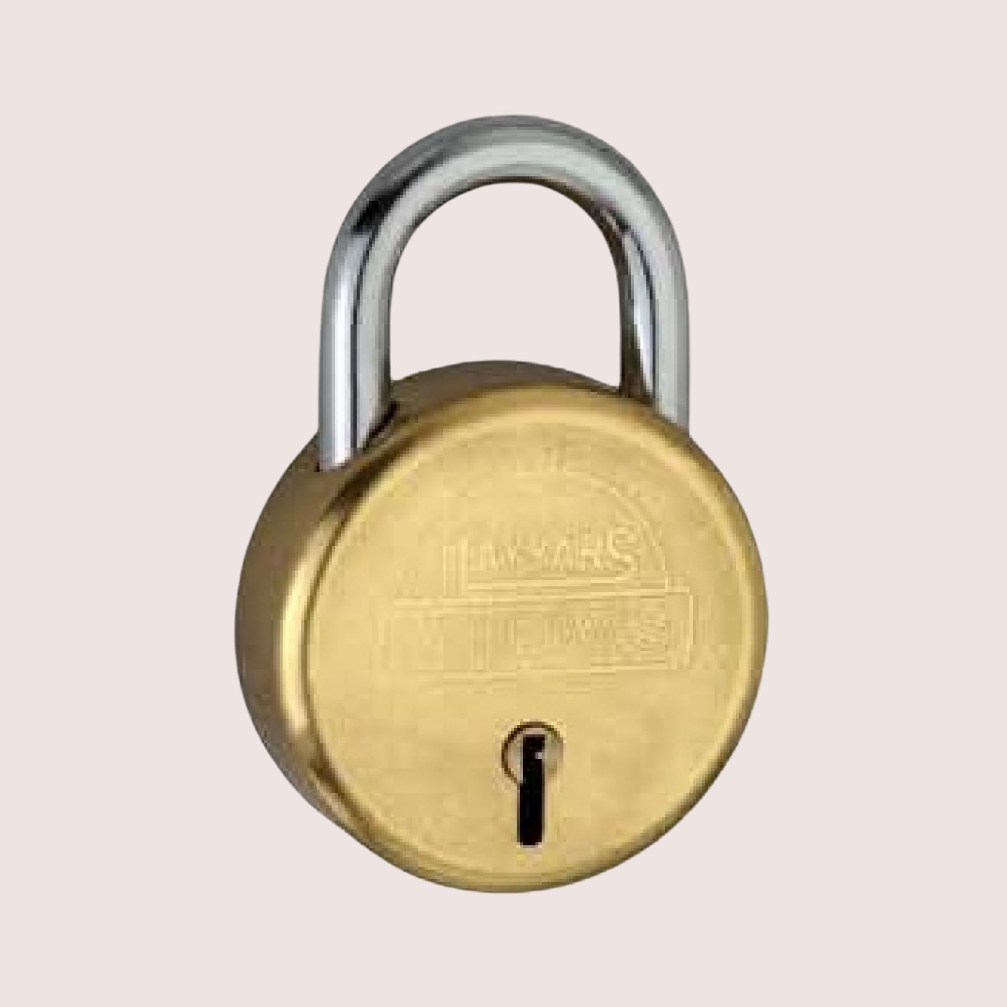 NAYYARS Midas Premium 40mm Brass Round Padlock Comes with 3 Brass Keys with 7-Lever Security ? High-Durability Lock for Home, Office, and Travel, Pack of 1
