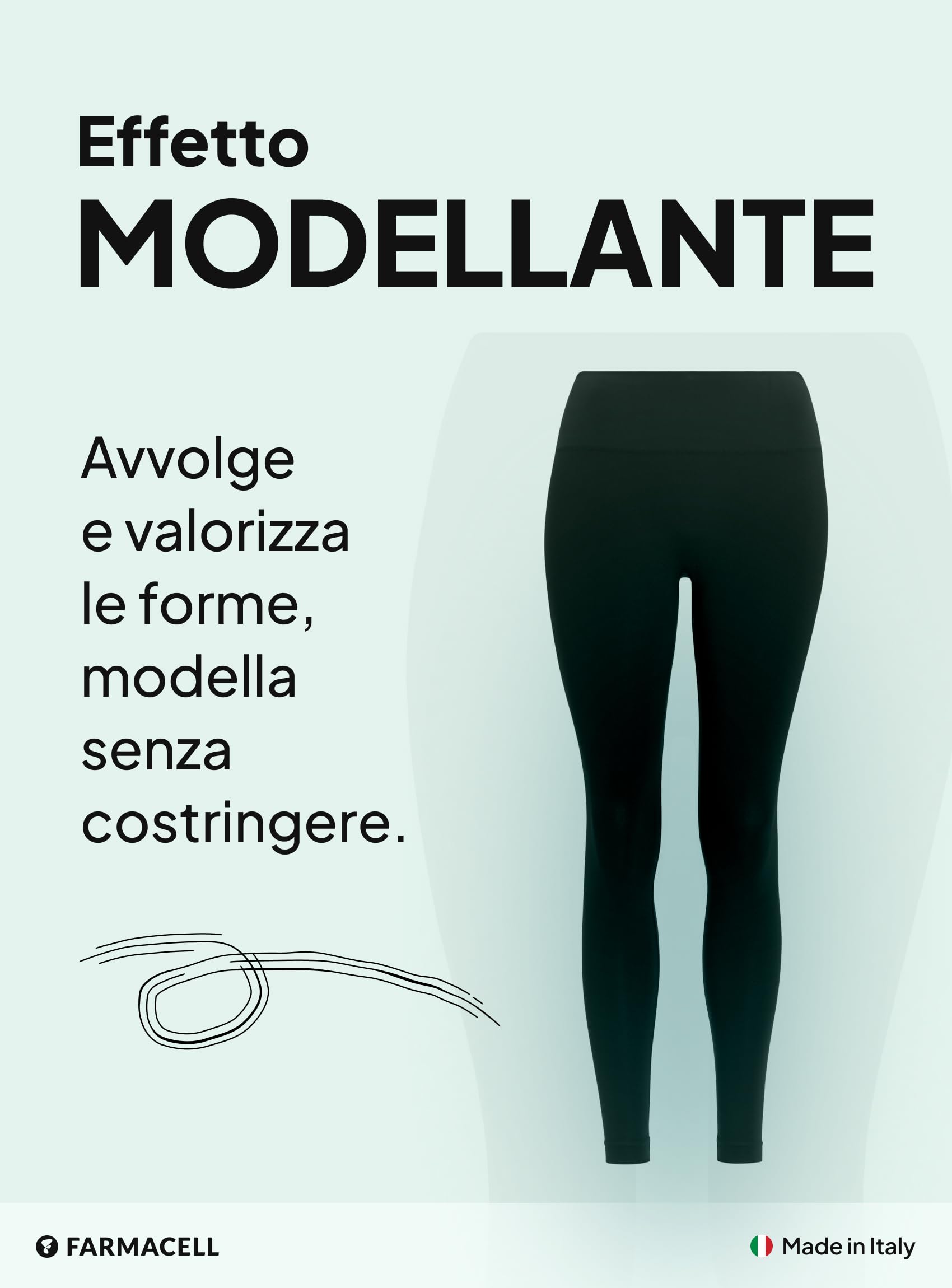 FarmaCell Leggings Anticellulite Donna Modellante con Effetto Fir, Made in Italy, 609YM