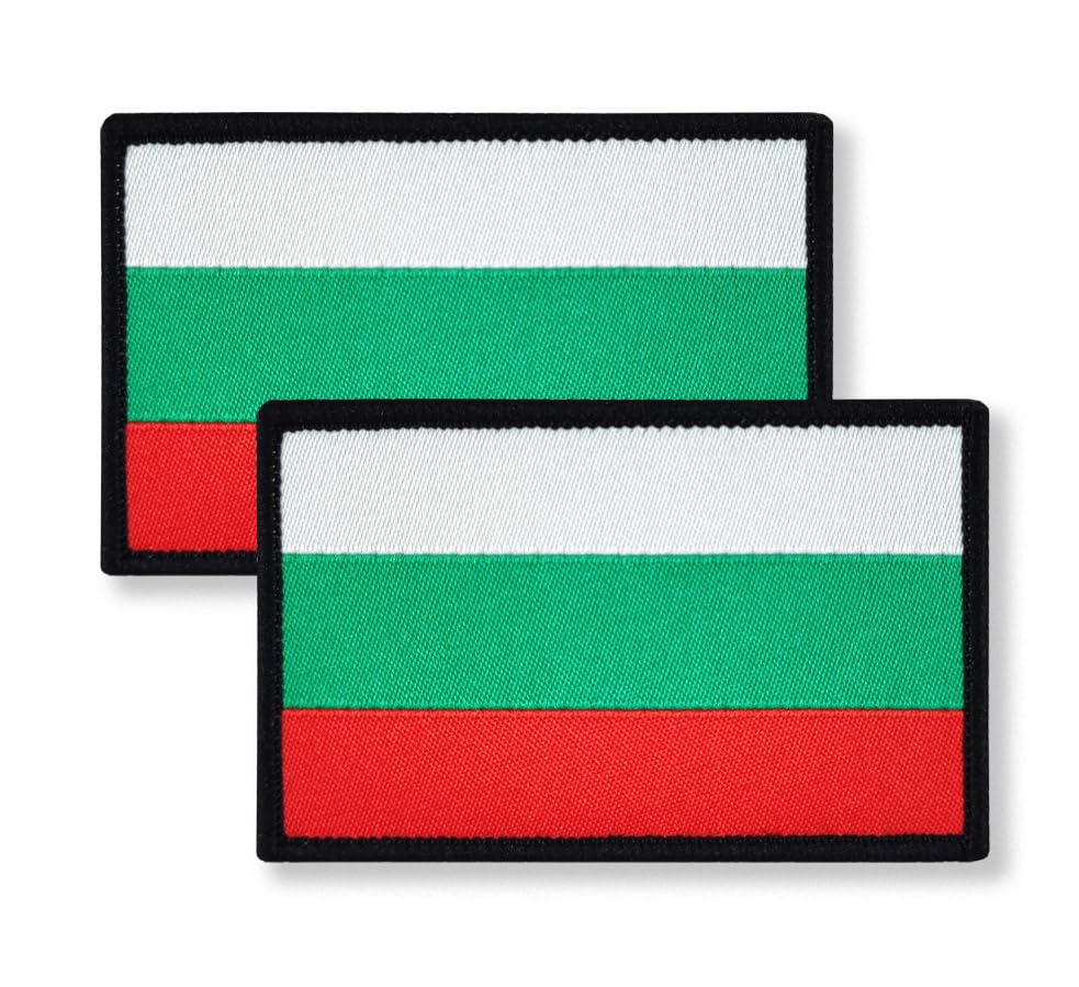 Overdecor Bulgaria Bulgarian Flag Patch Tactical Military Patches - Hook and Loop Fastener, 2 Pack