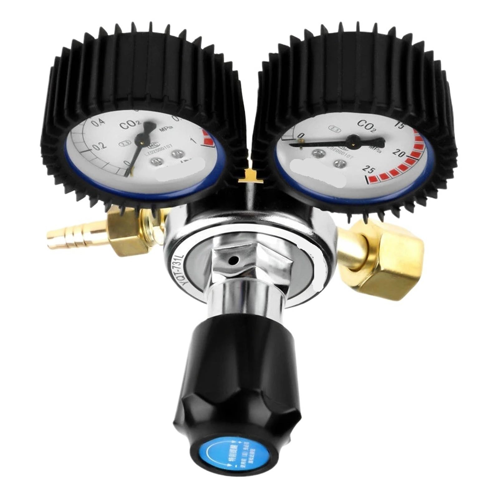 Vmvud One Color Carbon Dioxide Heated Pressure Reducer Valves Co2 Flowmeter Welding Weld Pressure Gauges Co2 Gas Bottle Argon Regulator