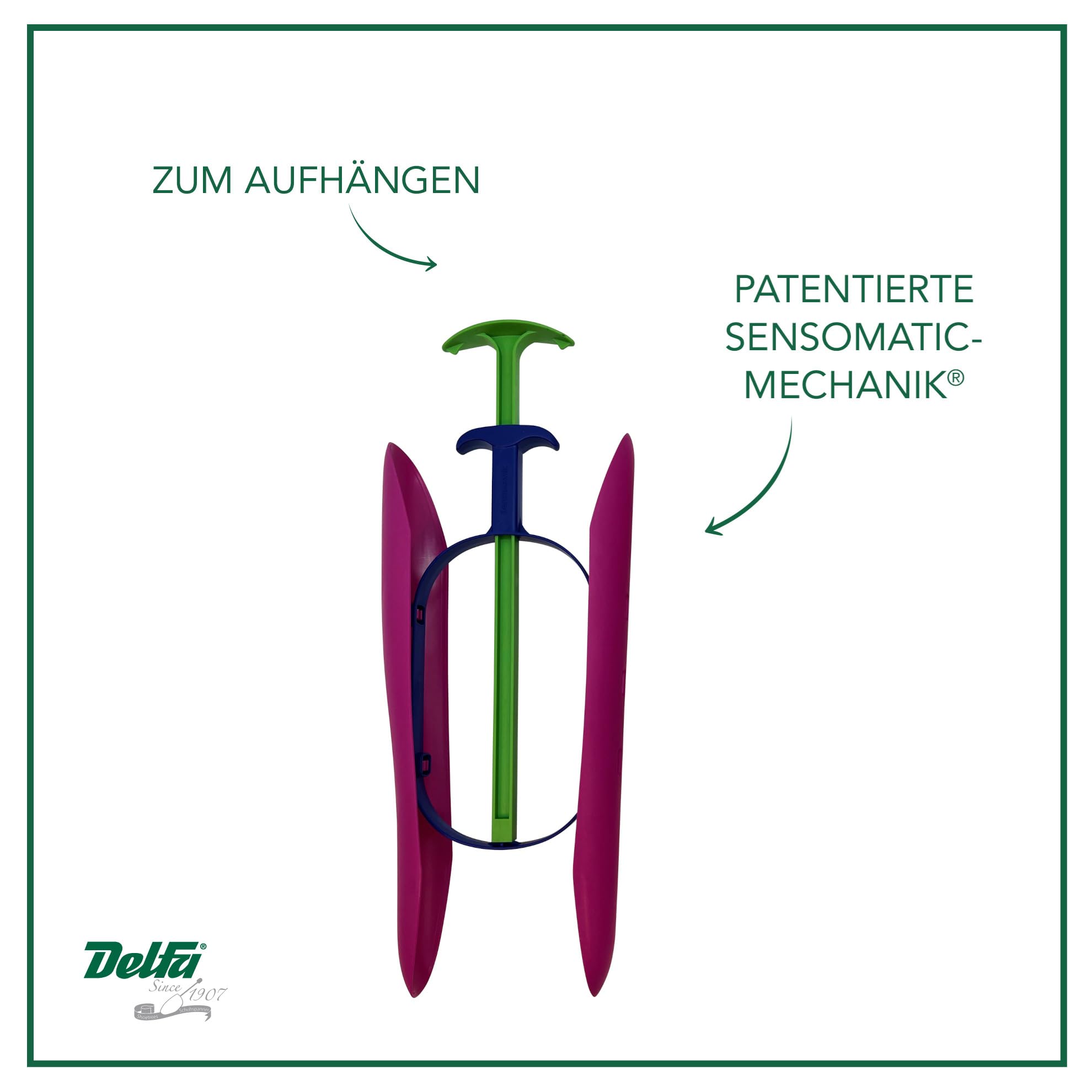 DELFA Juego de 3 pares de moldes para botas con innovador elemento de resorte Sensomatic, tensor de botas, longitud 35 cm
