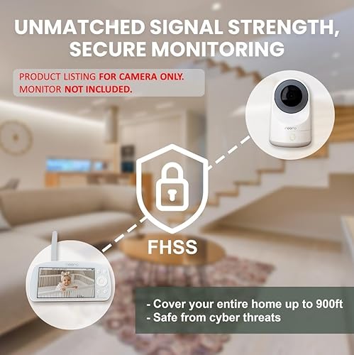 Miniatura 2 de Monitor de video para bebé, no necesita WiFi, rango de 1000 pies, monitor infantil sin WiFi para bebés con cámara y audio, adecuado para mascotas,
