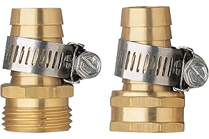 5/8 Inch Brass Garden Hose Repair Kit with Durable Clamps