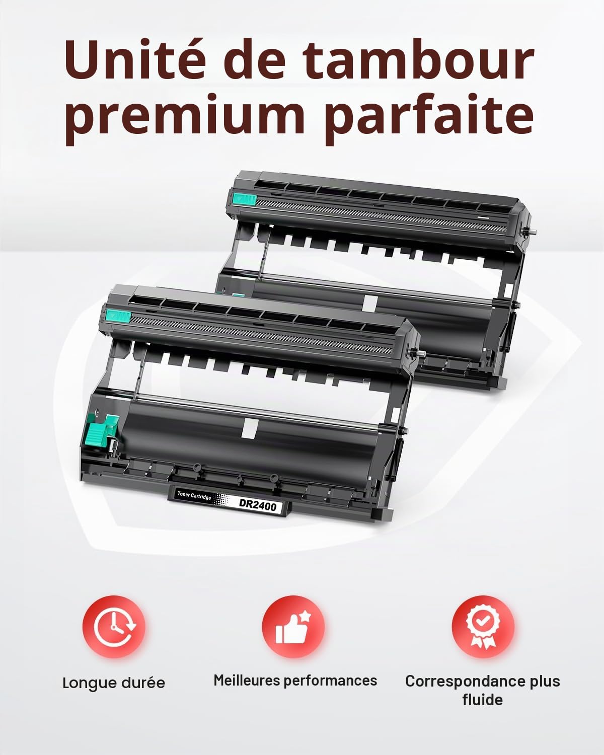 DR2400 Tambour Compatible pour Brother HL-L2310D (2 Noir)