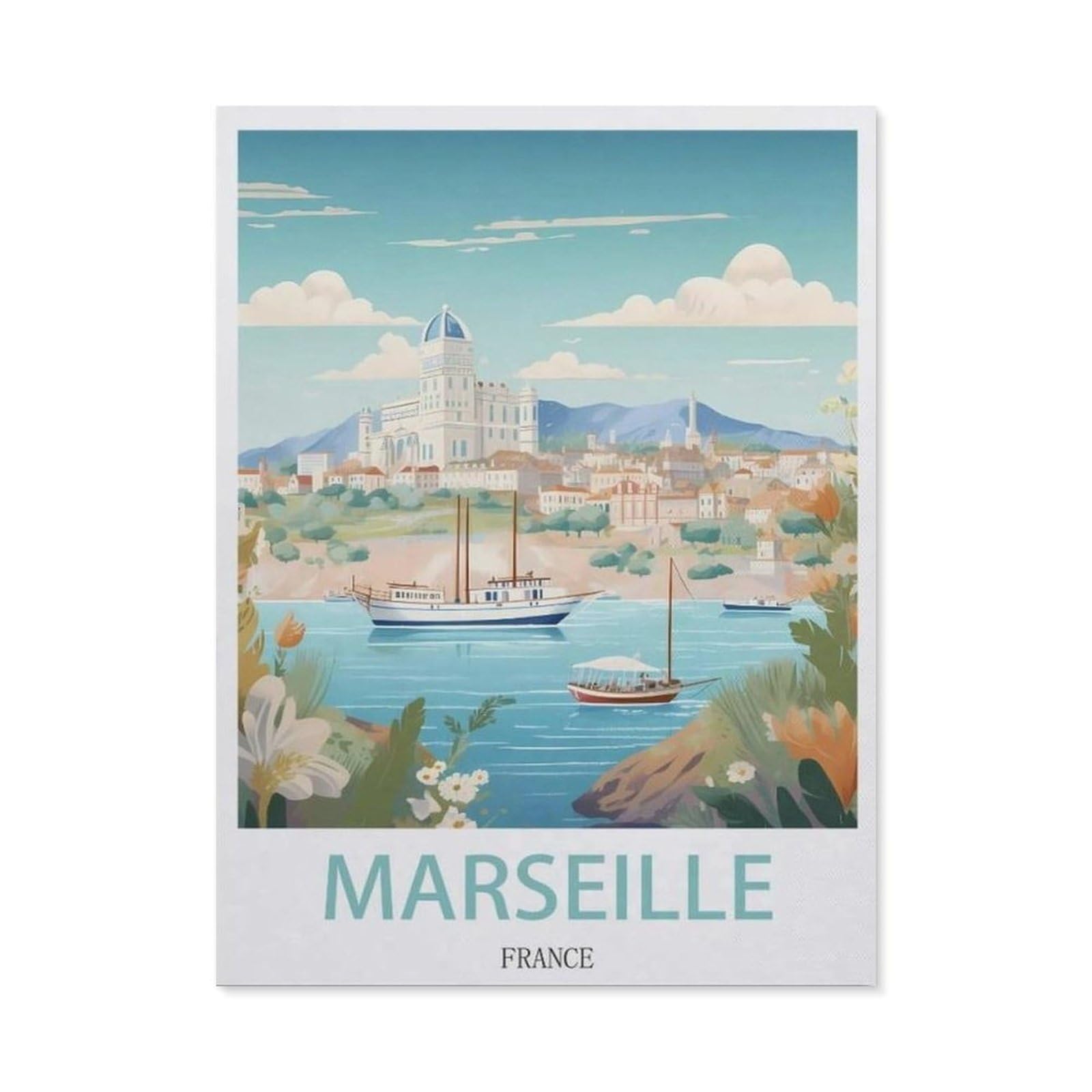 Vintage Art Metal Signs Funny Sign，Marseille France(15x30cm）