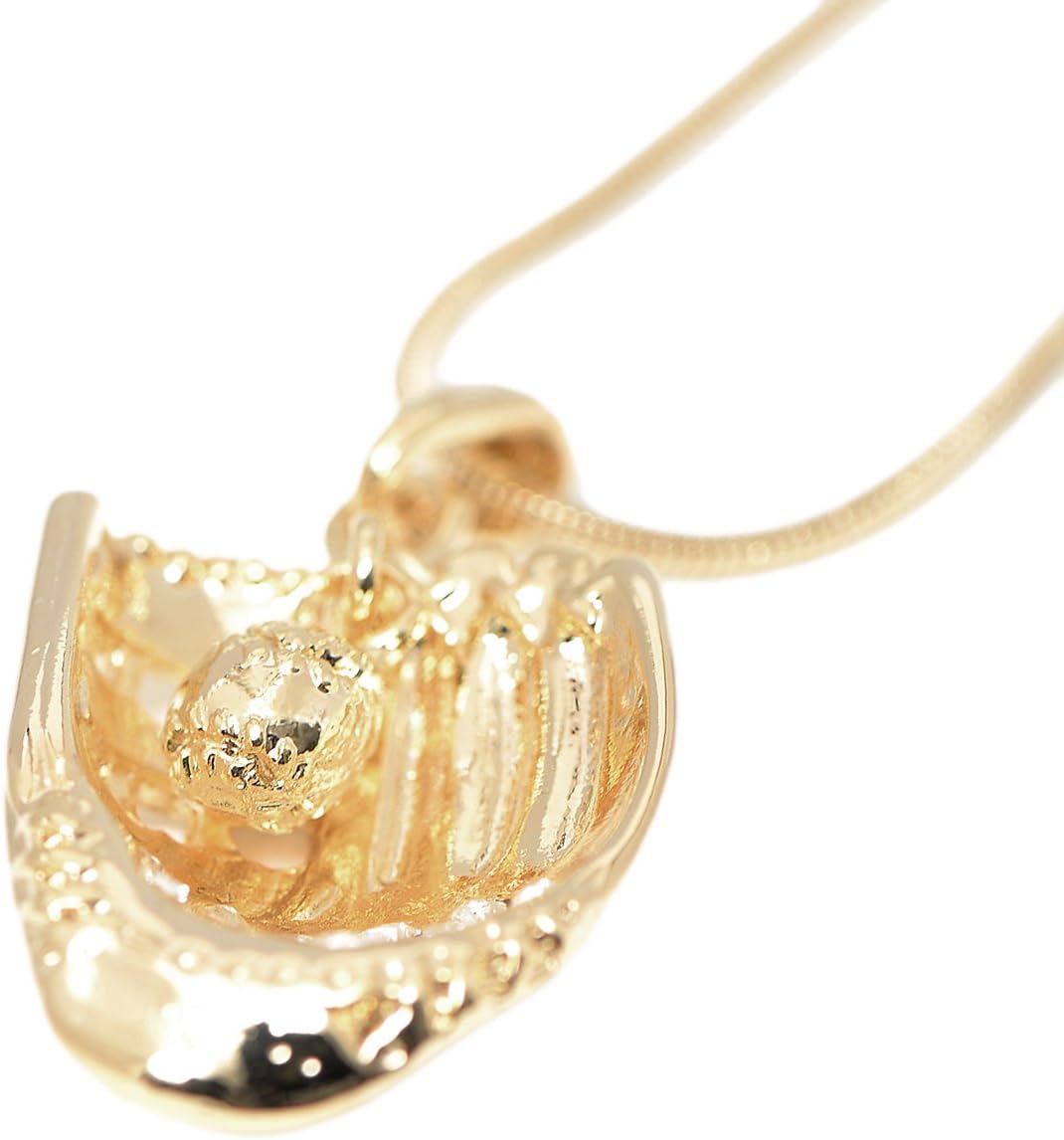 Gold Baseball Glove and Hanging Ball Necklace - Image 3