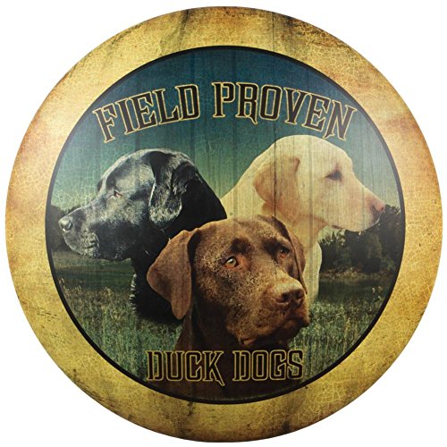 Duck Dogs Dome Sign Tin Sign 12 x 12in by Ohio Wholesale