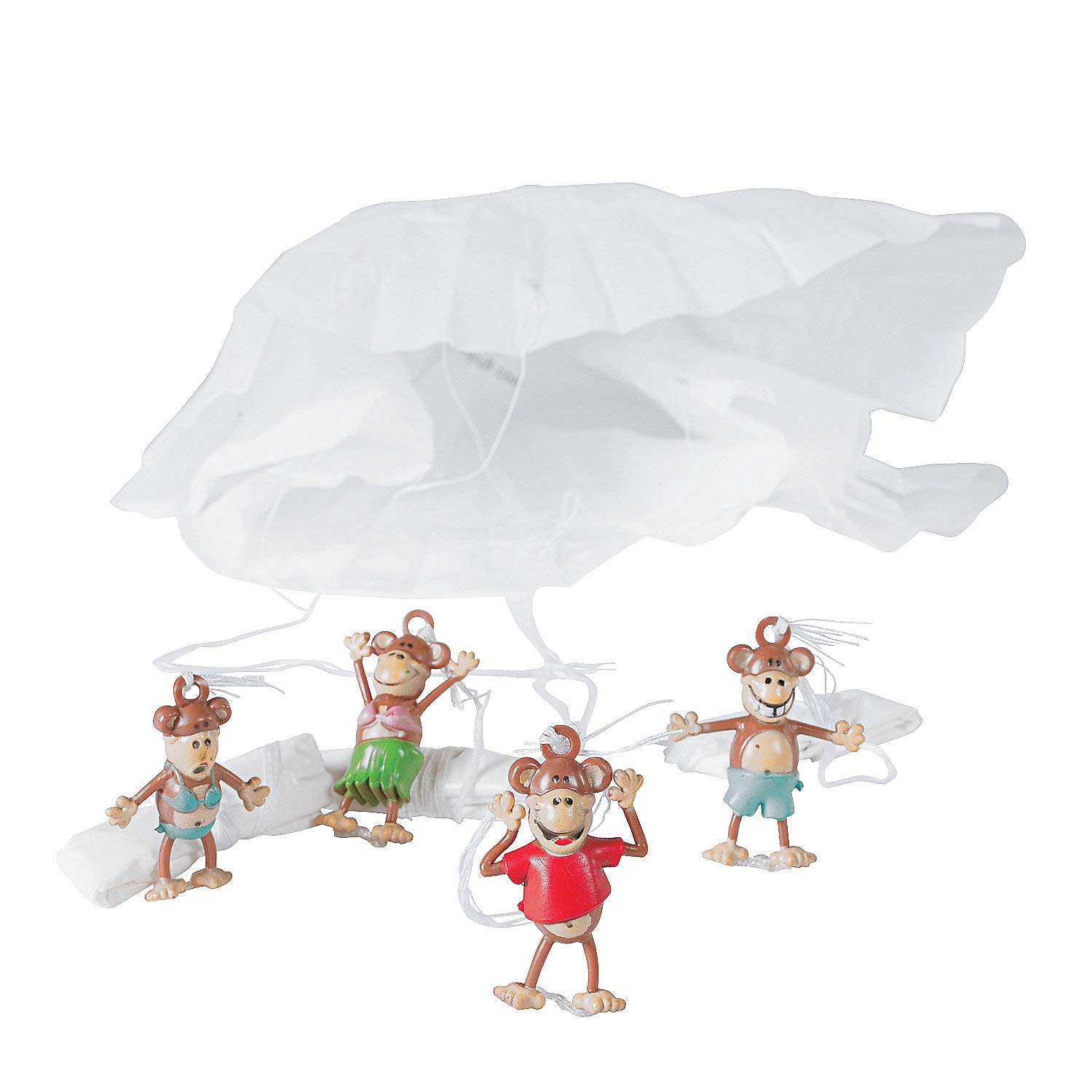 Fun Express - Beach Monkey Paratroopers (4dz) - Toys - Character Toys - Wind Ups & Paratroopers - 48 Pieces