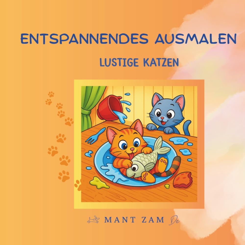 Entspannendes Ausmalen:: Lustige Katzen – Stressabbau-Malbuch mit frechen, lustigen Katzenmotiven