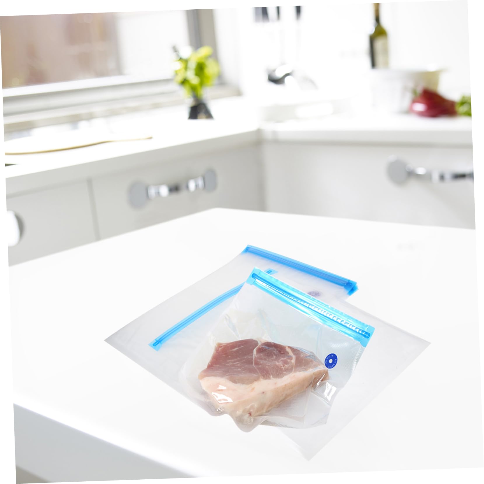 COLLBATH 10pcs Reusable Vacuum Food Bags Fresh Keeping Bags for Fruits Vegetables Meats for Kitchen Storage Meal Prep