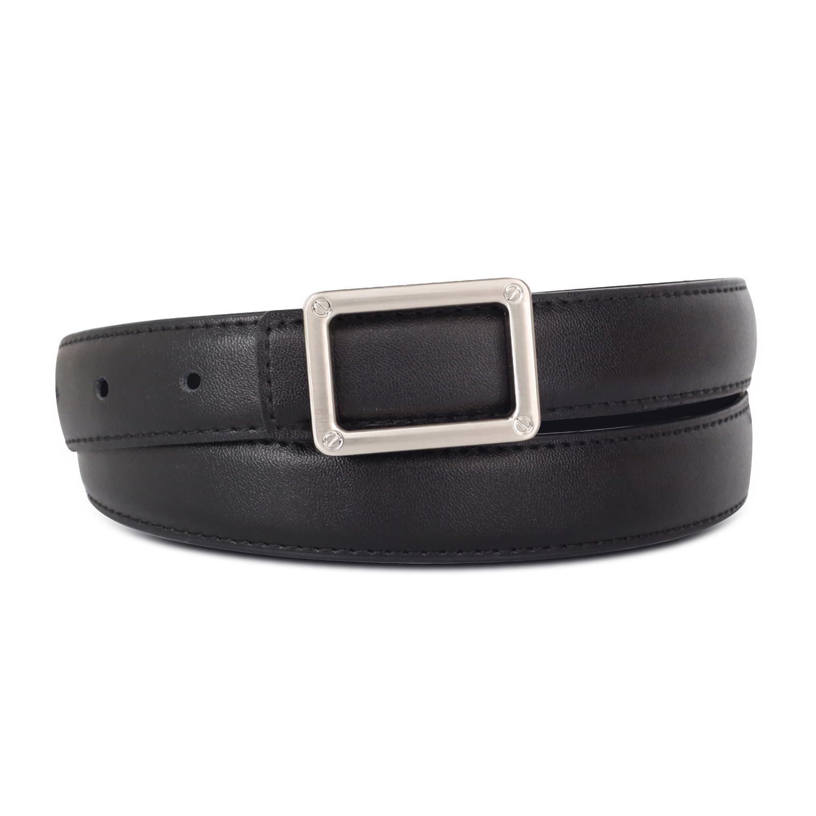 Women's Leather Belt with Buckle - Ideal for Dresses, Jeans, and Coats