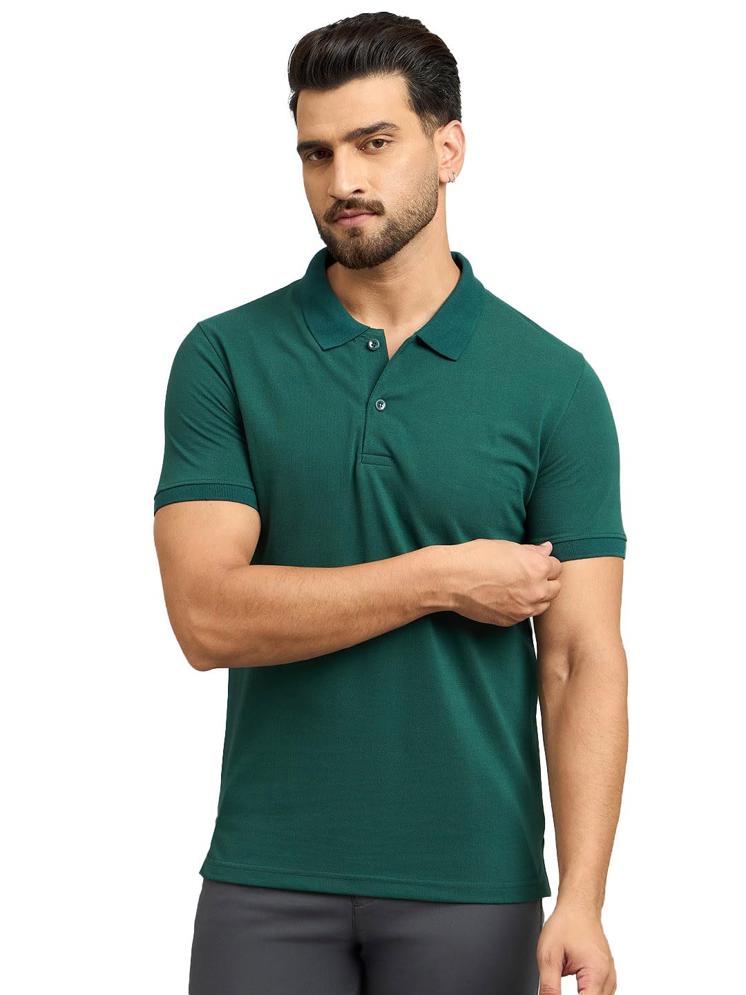 Men's Half Sleeve Solid Cotton Polo T-Shirt | Premium Soft Fabric-picture-39