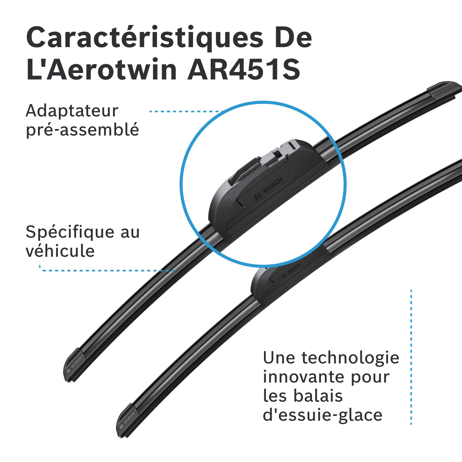 BOSCH Balai d'essuie-glace Aerotwin Retrofit AR451S avant 3397014076