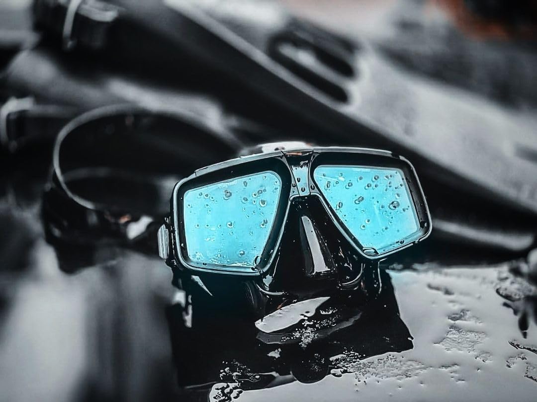 ATACLETE Máscara de buceo de doble lente Buds de bajo volumen para buceo, esnórquel y entrenamiento militar subacuático, grado profesional, diseño de perfil bajo