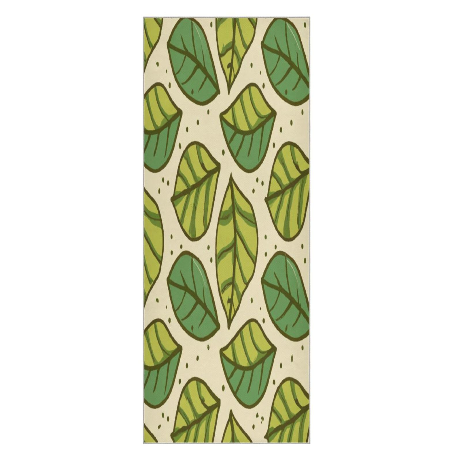 BURSTDDY Leaves Hot Yoga Towel Absorbent Non Slip Yoga Mat Towel