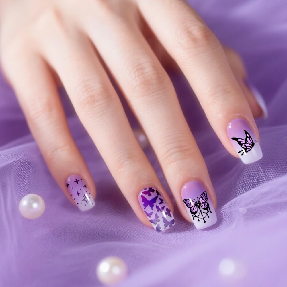PH PandaHall 5pcs Farfalle Fiamme Nail Stamping Piastre Cuori Fiori Nail Art Modelli Zodiaco Manicure Art Stencil Sole Luna Stella Unghie Design Timbro per Donne Manicure Salone Stampa fai da te