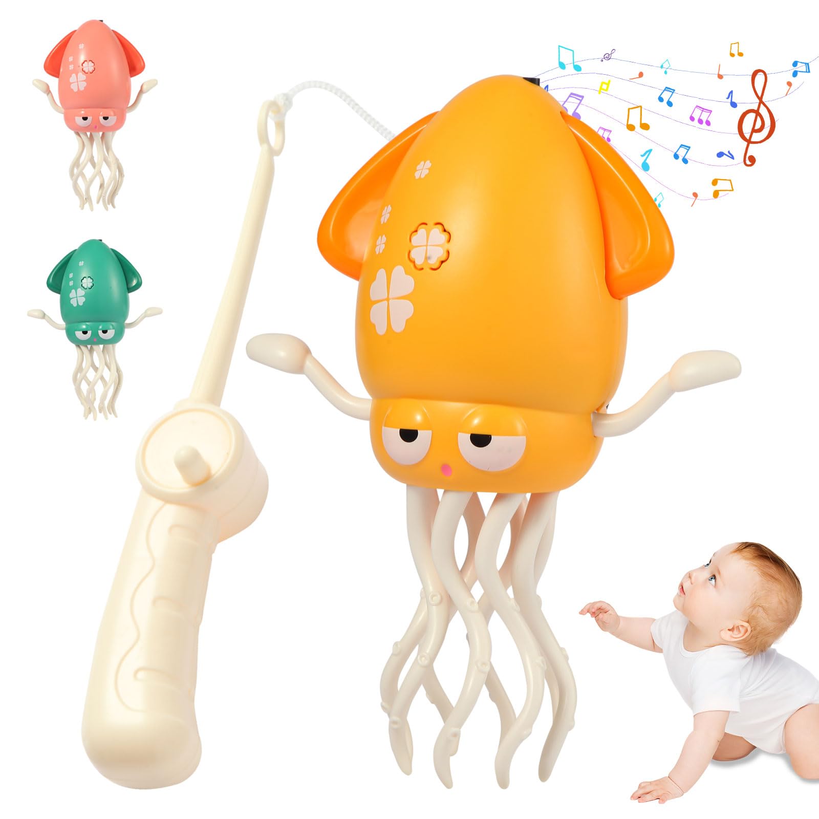 Electric Dancing Squid Toys?Automatic Obstacle Avoidance Sensor Toys Upright & Crawling Two Modes,Rechargeable Magic Dancing Music Squid for Kids Boy Girl Birthday Gifts (Style-Y)