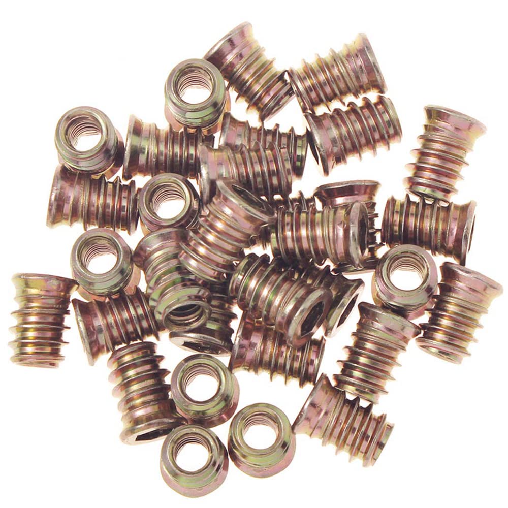 FarDeer M6/M8/M10 Furniture Screw in Nut Threaded Wood Inserts Bolt Fastener,and Wood Hex Drive Threaded Wood Inserts for Wood Furniture Assortment (M6*25mm * 25 Pcs) - Image 3